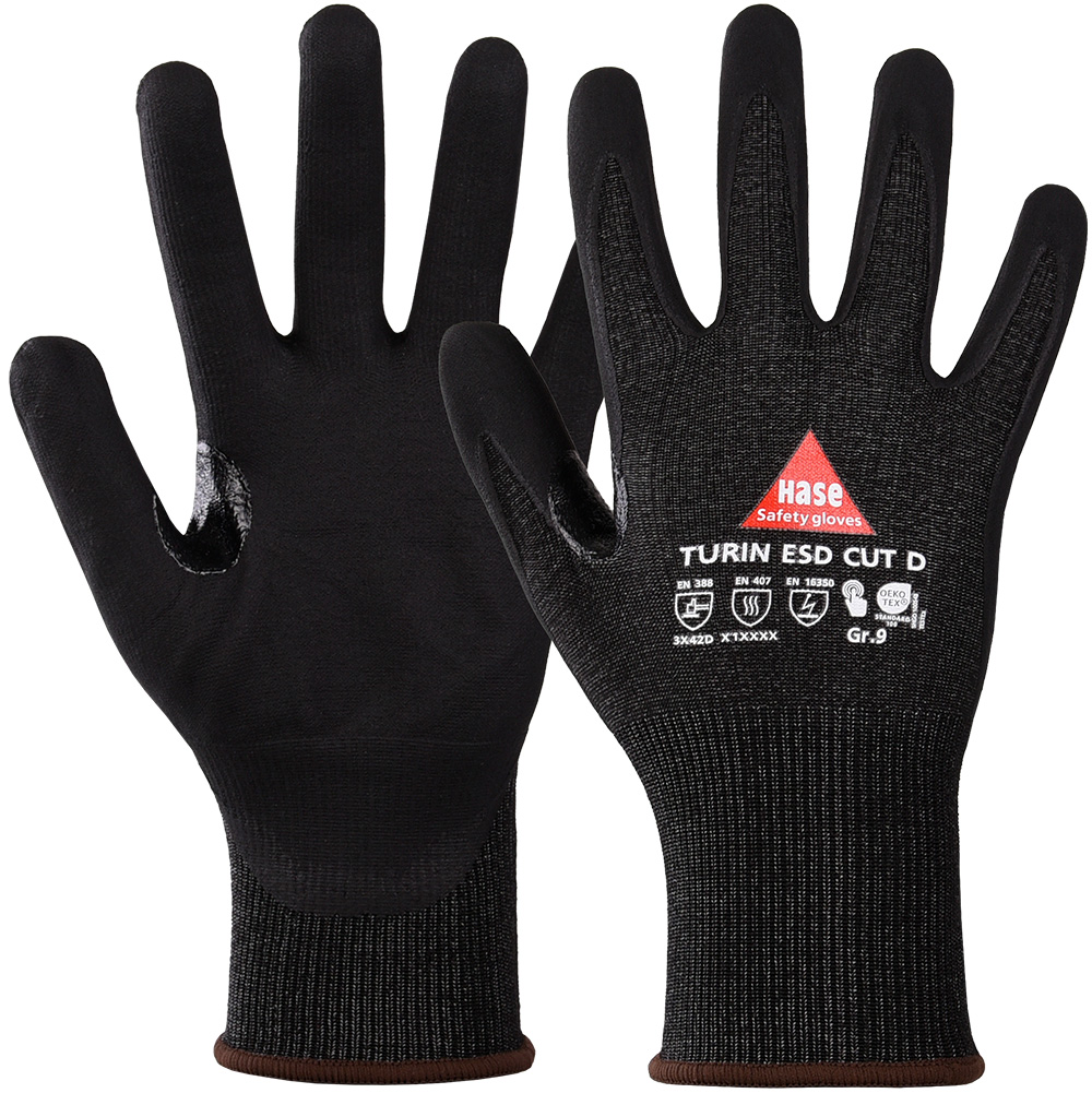 HASE Schnittschutzhandschuh "Turin ESD Cut D" Nr. 508245, VPE: 10 PA