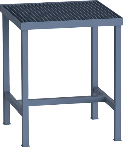 Schweißtisch L700 x B700 x H850 mm taubenblau mit Rostarbeitsfläche H.40 mm