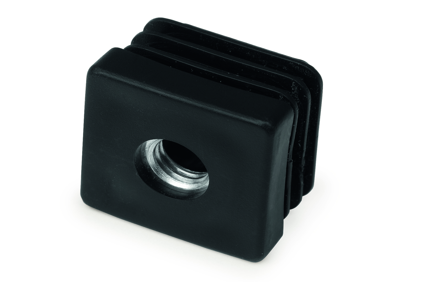 PE-Einsteckbuchse mit Gewinde schwarz  