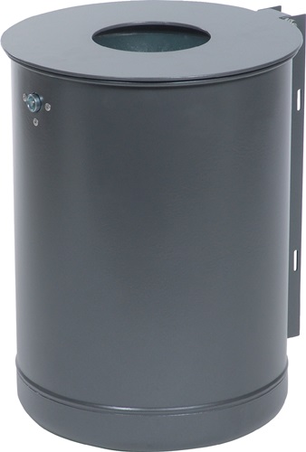 Abfallbehälter H475xØ340mm 35l anthr.eisengl.ungelocht Befestigungssch.