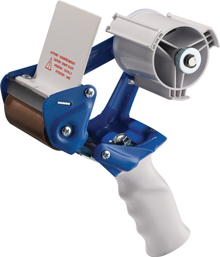 Handabroller Profi K75B Metall blau/weiß für Band-Breite bis 75 mm