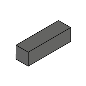 Vierkant PVC dunkelgrau 50 x 50 x 3000 mm
