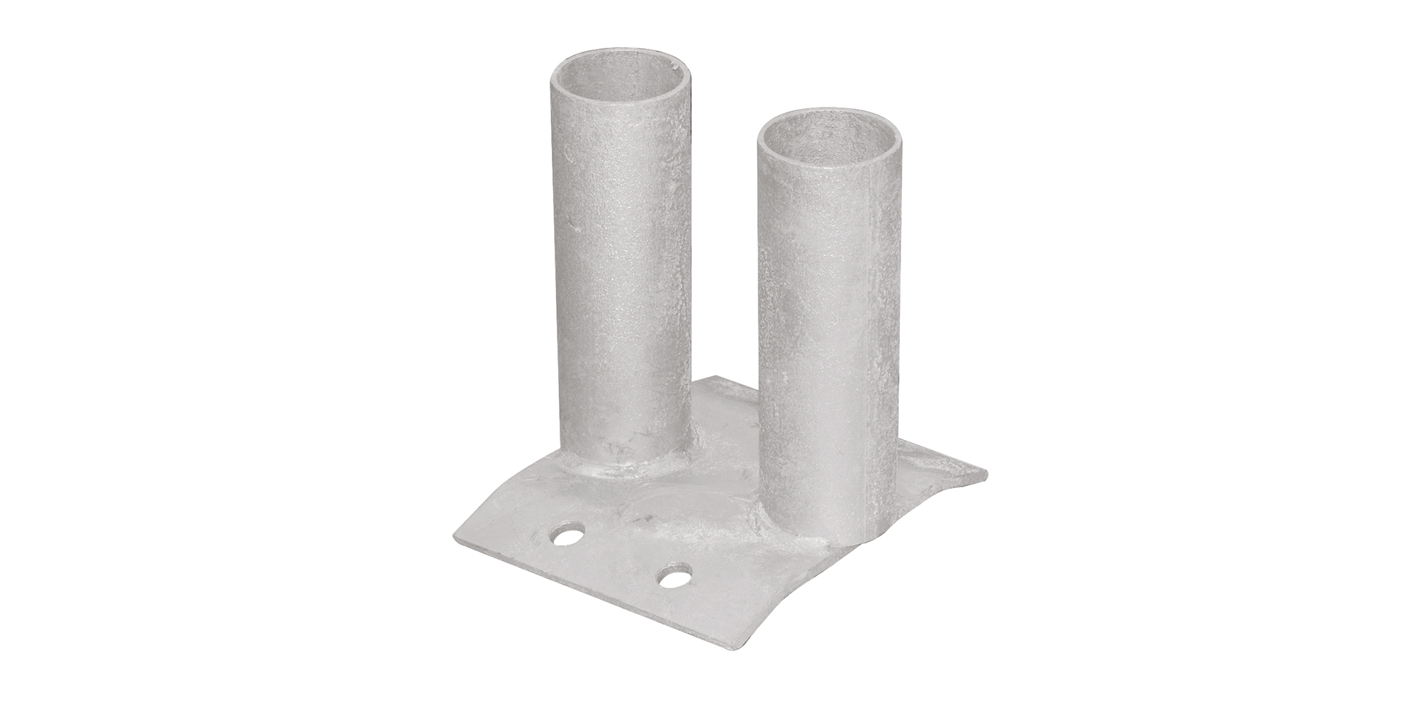 Bodenplatte mit 2 Einsteckhülsen, verzinkt  