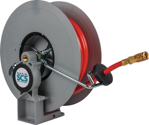 Schlauchaufroller f.Druckluft,Öl,Wasser L.8m m.SCS-System Ausgang 1/2
