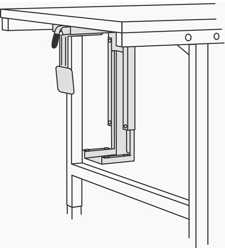 PC-Halterung Innen-B.100-242 mm Innen-H.320-545 mm silbergrau