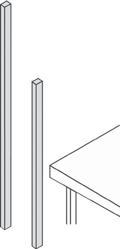 Befestigungsholm L1170 x H ü.Tischplatte 470mm für Packtisch
