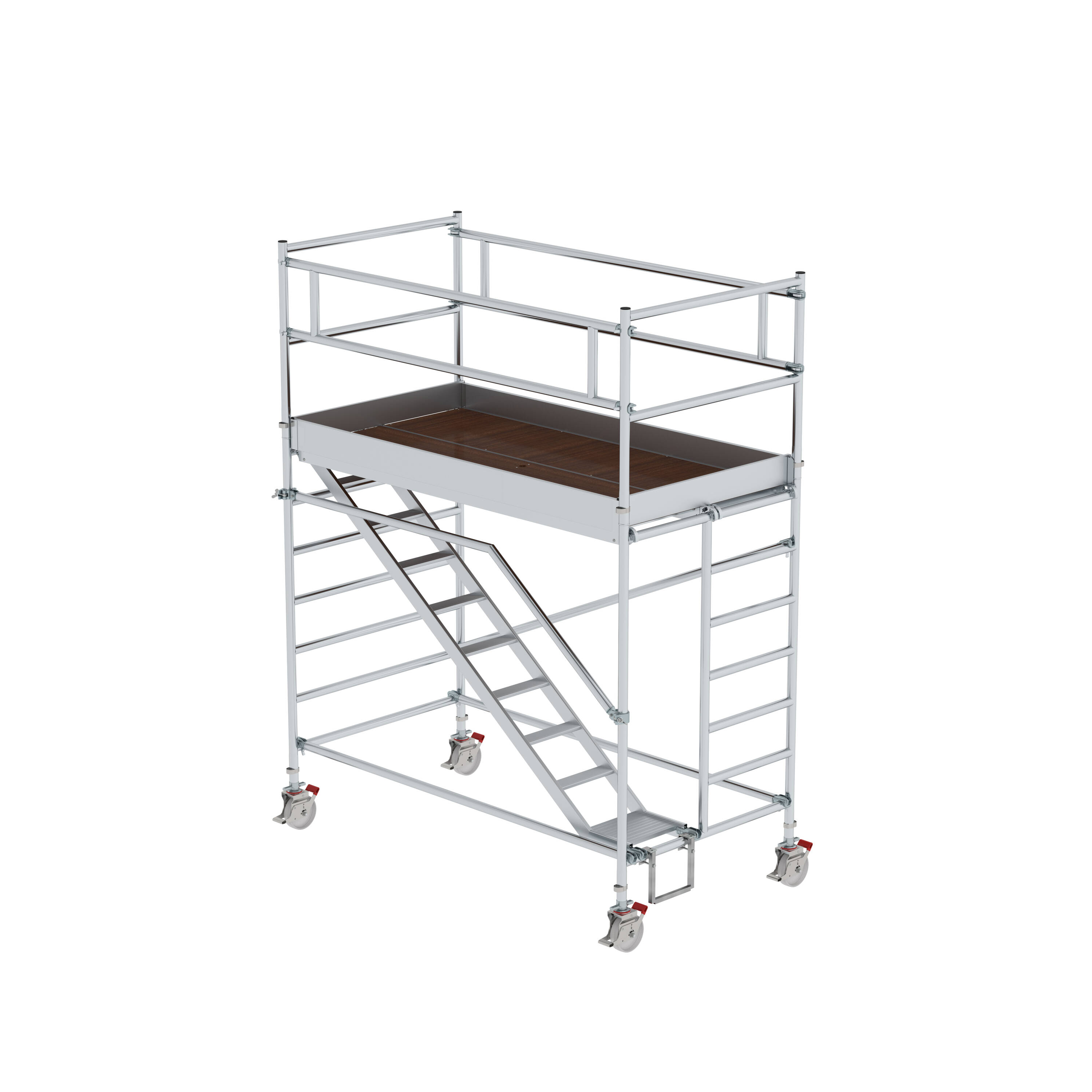 MUNK Rollgerüst 1,35 x 2,45 m mit Schrägaufstiegen Plattformhöhe 2,35 m