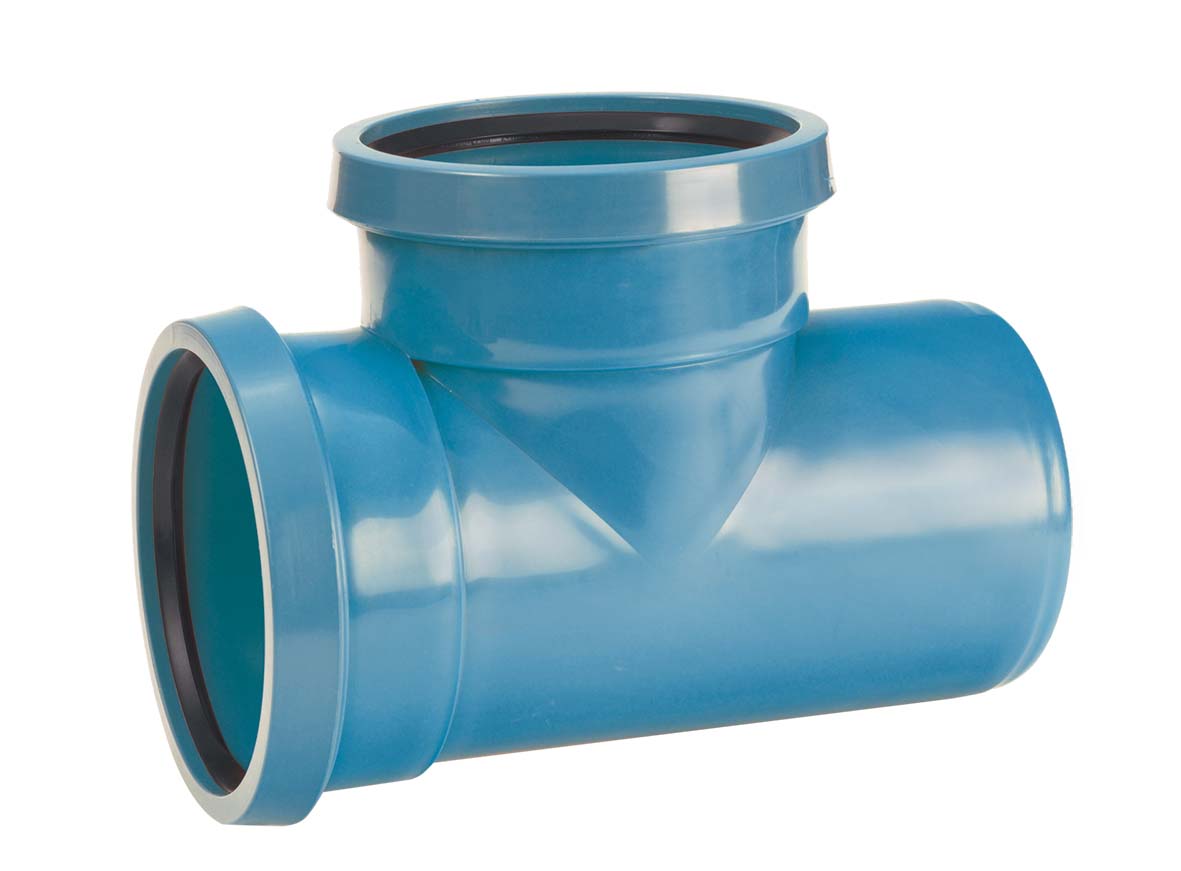 Awadukt PP-Abzweig blau DN160/110 90° füllstoffrei DIN EN 1852-1