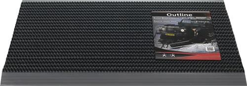 Fußmatte Alu-Anlaufkante schwarz/schwarz PP/Alu L500 x B800 x S22 mm