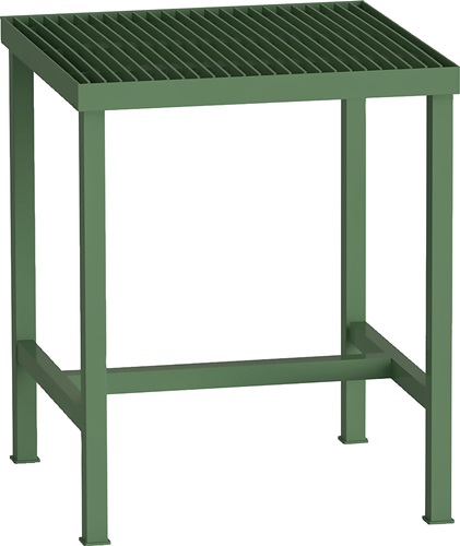 Schweißtisch L700 x B700 x H850 mm resedagrün mit Rostarbeitsfläche H.40 mm