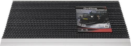 Fußmatte Alu-Anlaufkante schwarz/silber PP/Alu L500 x B800 x S22 mm