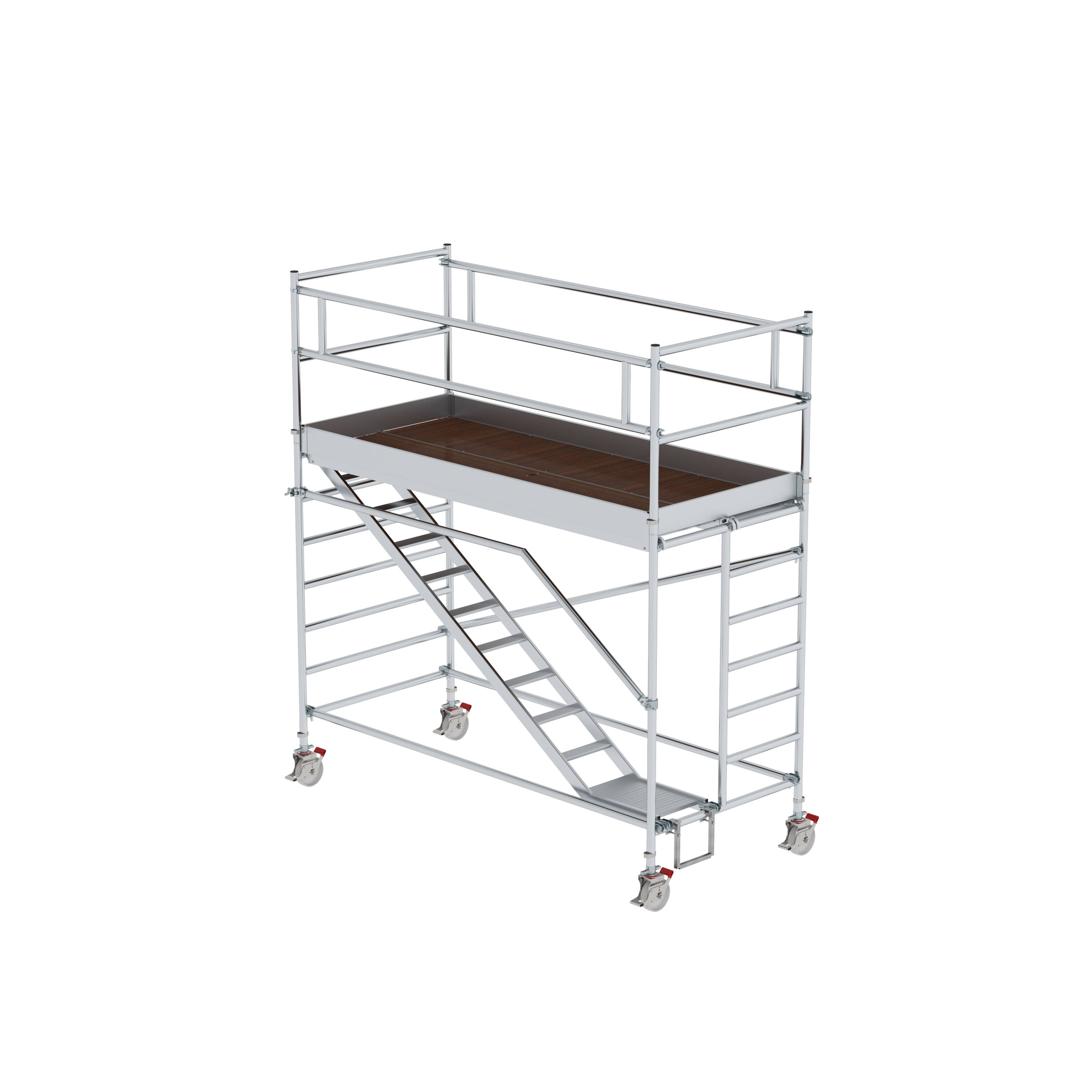 MUNK Rollgerüst 1,35 x 3,0 m mit Schrägaufstiegen Plattformhöhe 2,35 m