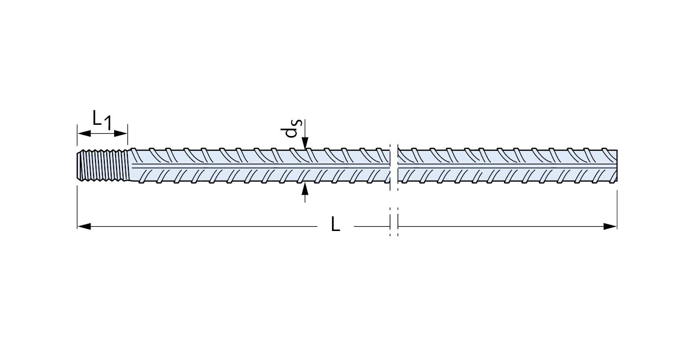 Halfen Anschlussstab HBS-05-A-12/1160 M12