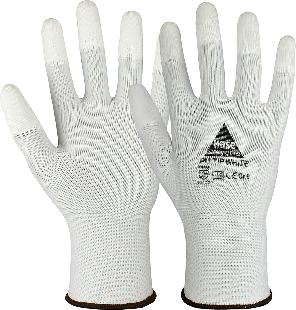 HASE Montagehandschuh "PU Tip White" Nr. 509515, VPE: 10 PA