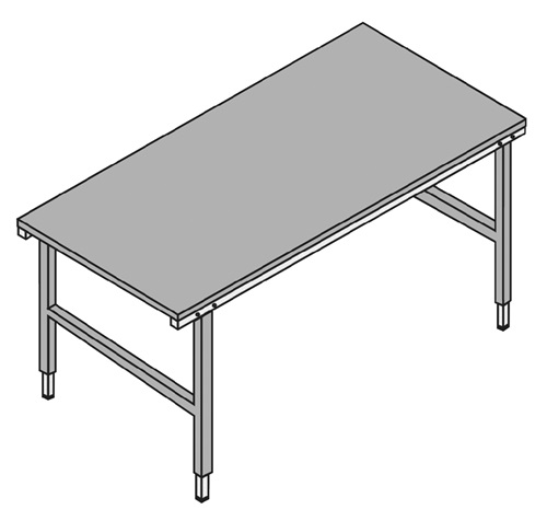 Pack- u.Arbeitsti. B2000xT920xH690-960mm manuell höheneinstellbar