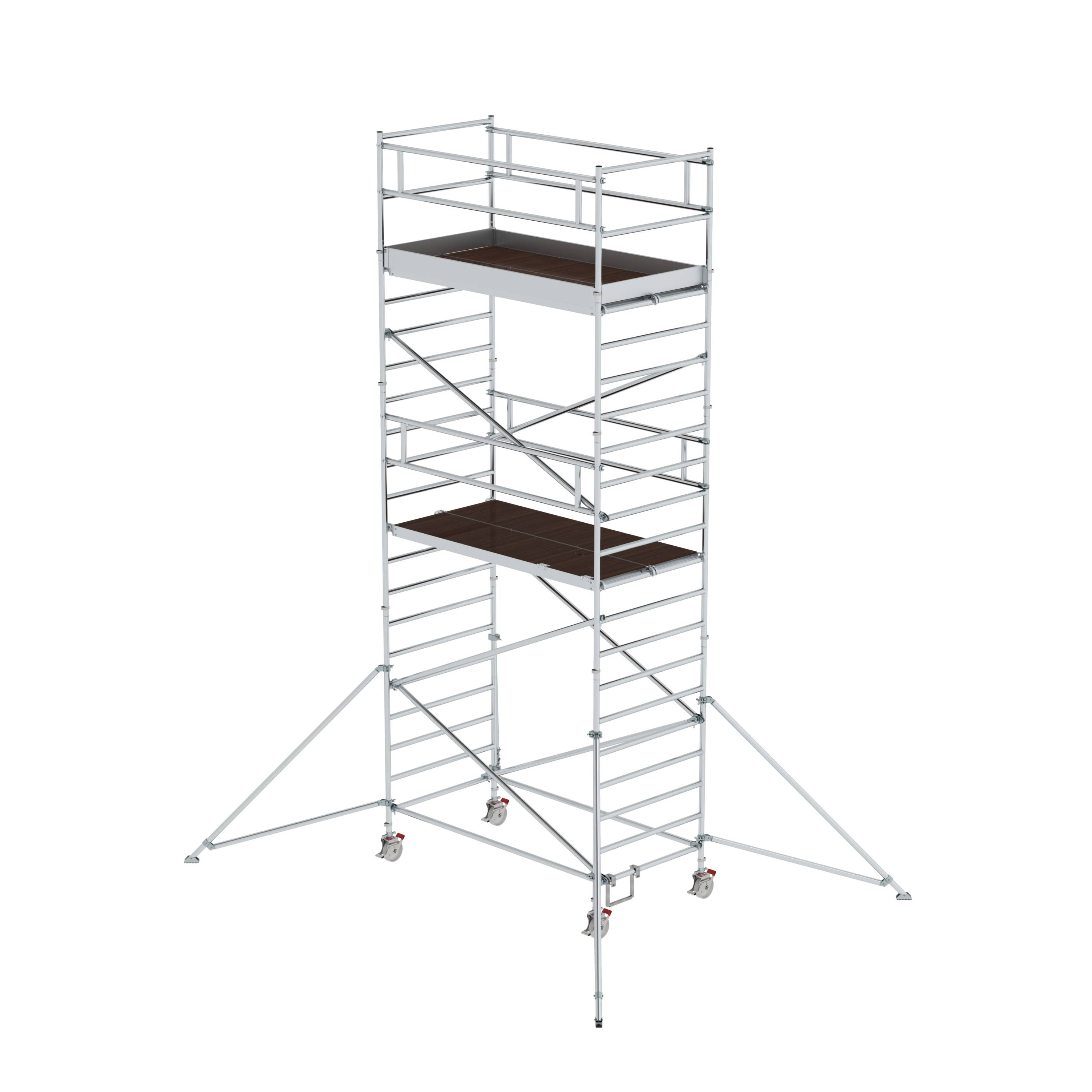 MUNK Rollgerüst 1,35 x 2,45 m mit Ausleger & Doppel-Plattform  