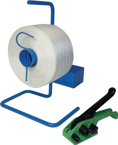 Umreifungsset Band-L.1100 m Band-B.13 mm mit tragbarem Abroller