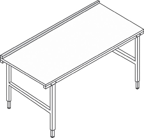 Rückwandbord B1600 x H40 x T40 mm rubinrot für Packtisch