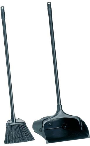Standmüllschaufel Stiel mit Schaufel und Besen schwarz