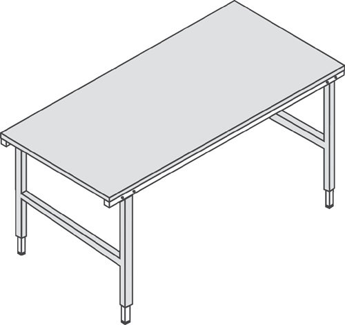 Pack- u.Arbeitsti. B1600xT800xH690-960mm manuell höhenverstellbar