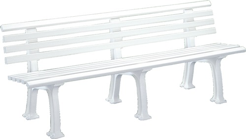 Parkbank Juist L2000xB540xH740mm 4-Sitzer Ku.weiß BLOME
