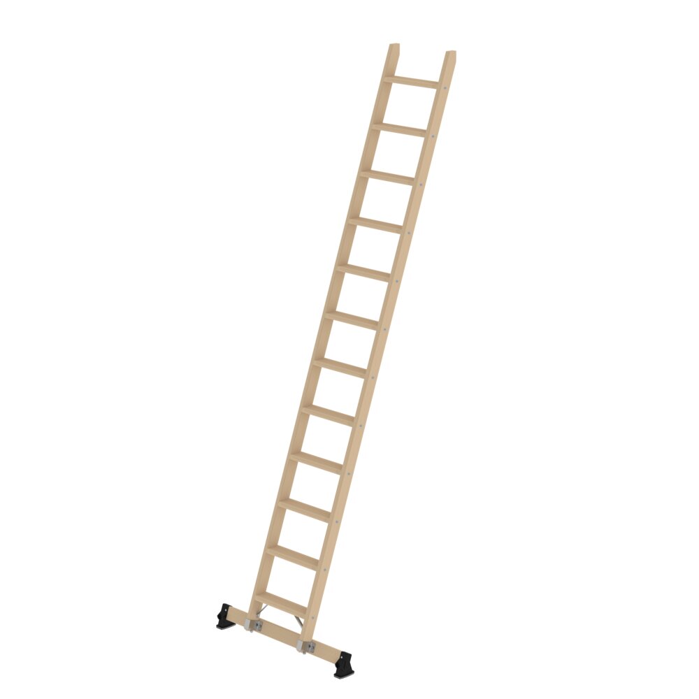 MUNK Stufen-Anlegeleiter Holz mit nivello®-Traverse  