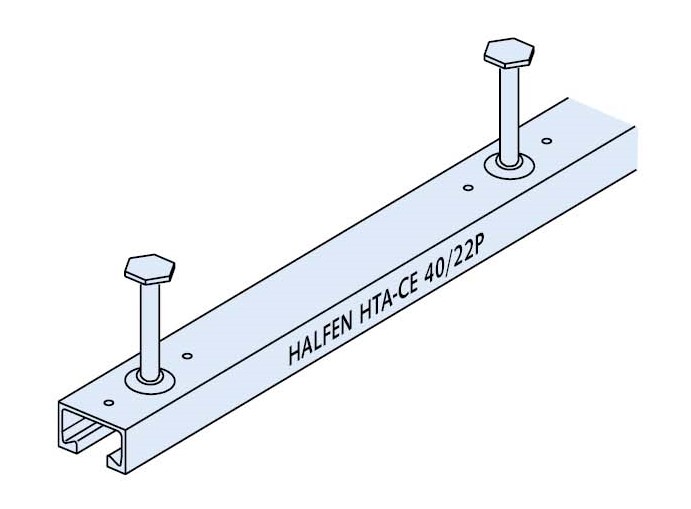 Halfen Ankerschiene Edelstahl CE HTA-CE 40/22P-A4-1050mm-KF-Ank.A4