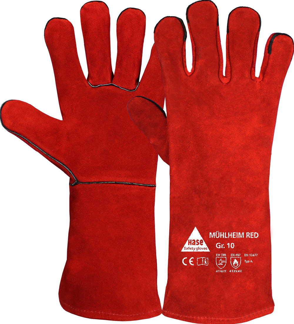 HASE Schweißerhandschuh "Mühlheim red" Nr. 301000, VPE: 6 PA
