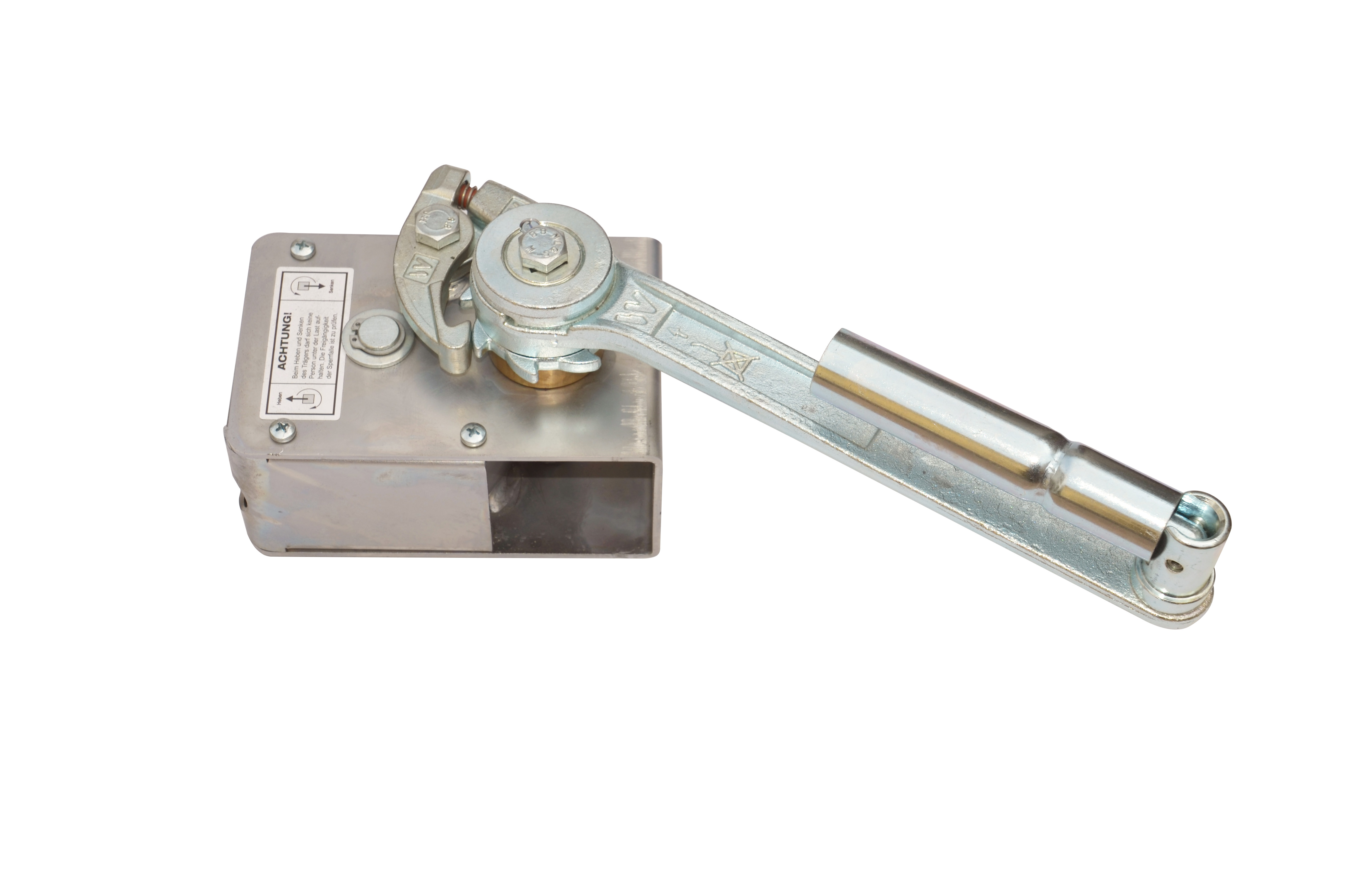 Getriebe mit Sicherheitsbremskurbel für Kabelbrücke, verzinkt  