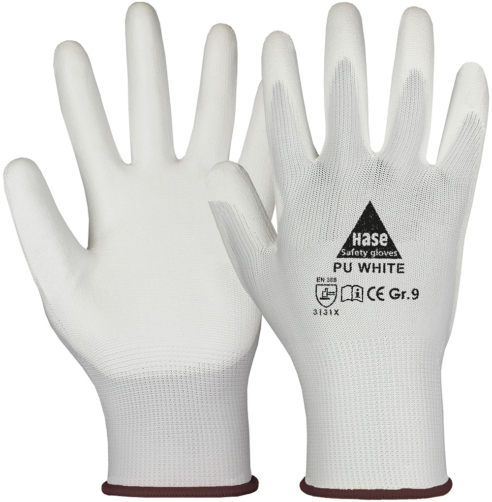 HASE Montagehandschuh "PU White" Nr. 509520, VPE: 10 PA