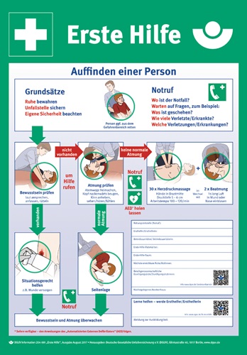 Erste-Hilfe-Plan n.DGUV Information 204-001 L410 x B590 mm Ku.