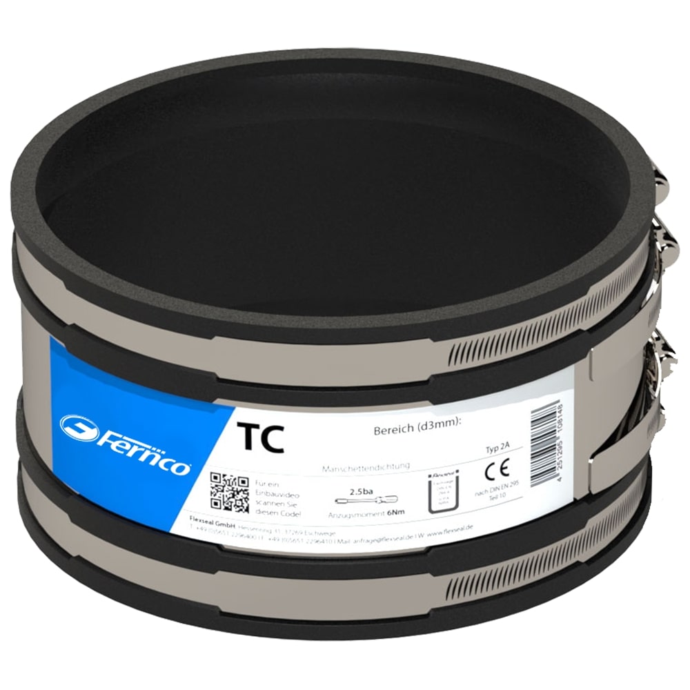 Fernco Manschettendichtung TC135 Typ 2A DN 100 Spannbereich 120-135mm