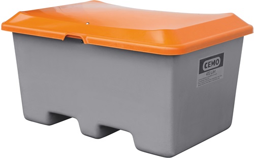 Streugutbehälter L1210 x B820 x H680 mm 400l GFK grau/orange o.Entnahmeöffnung