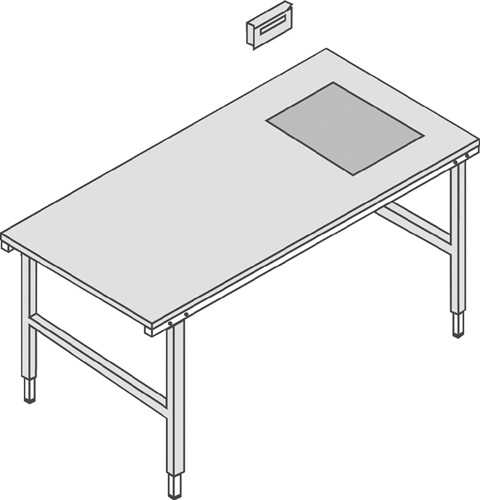 Pack- u.Arbeitsti. B2000xT920xH690-960mm mit Waage und manueller Höhenverstellung